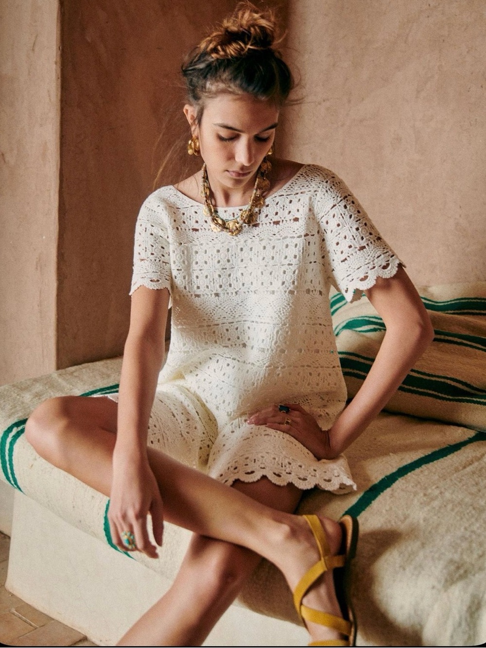 Sezane Robe Florine Écru. - Size S